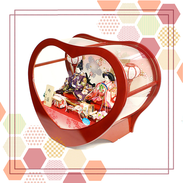 桜雅,雛人形,親王二人,ハートケース飾り,madoka,33246,ひな人形