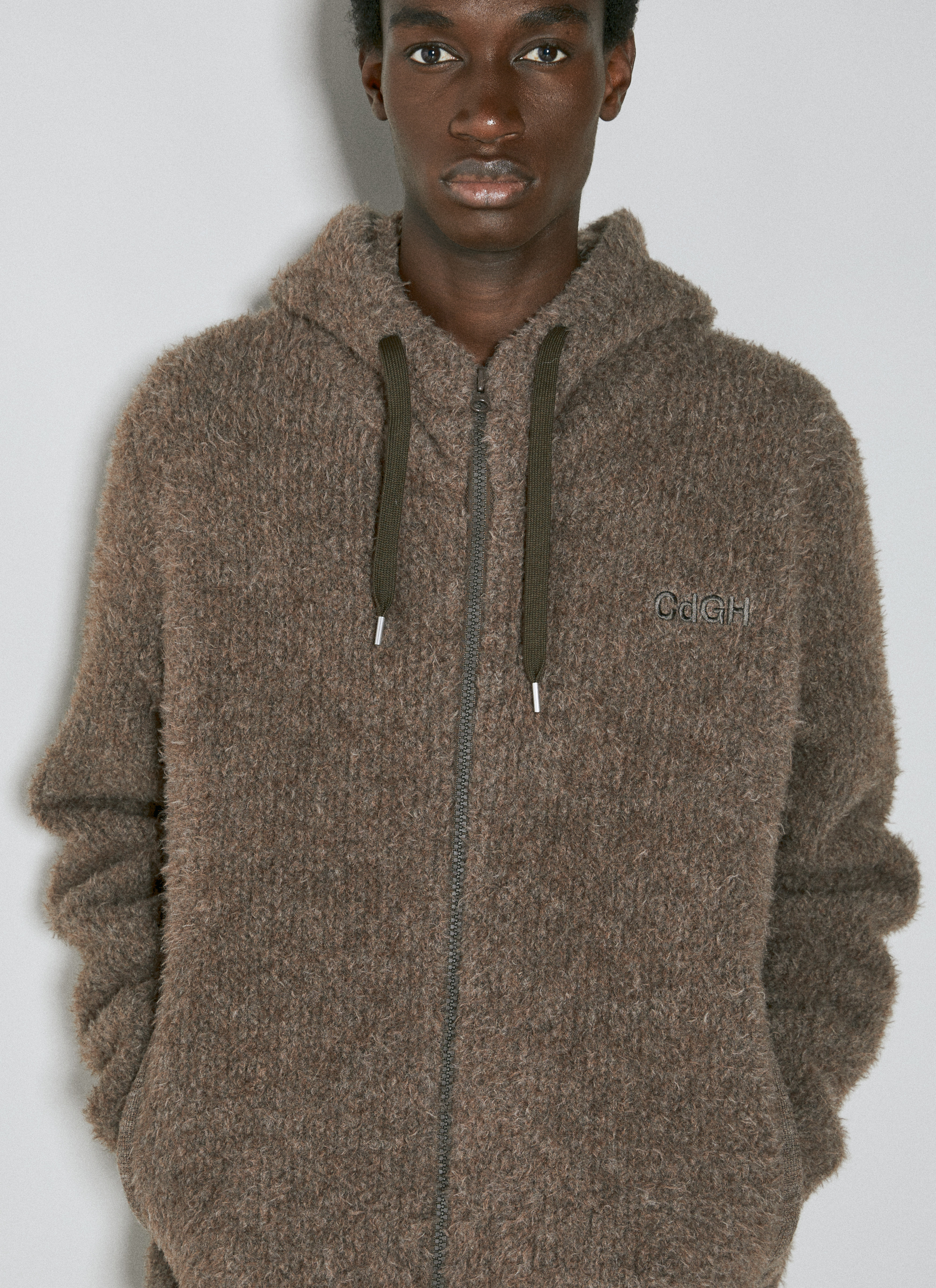 Comme des Garçons Homme Men's' Fluffy Knit Hooded Zip-Up