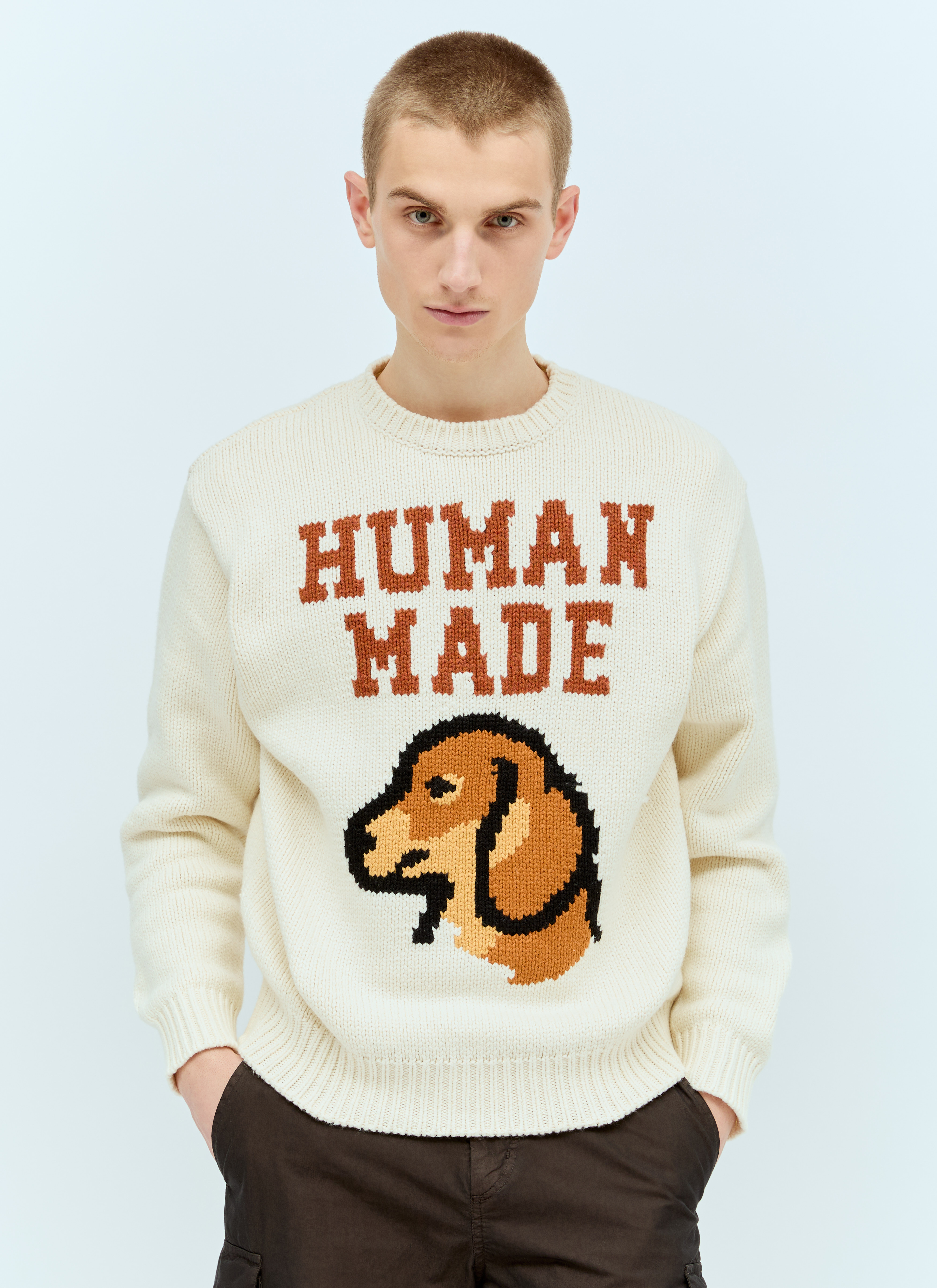 Human Made Men's' Dachs Knit Sweater in Beige | LN-CC®