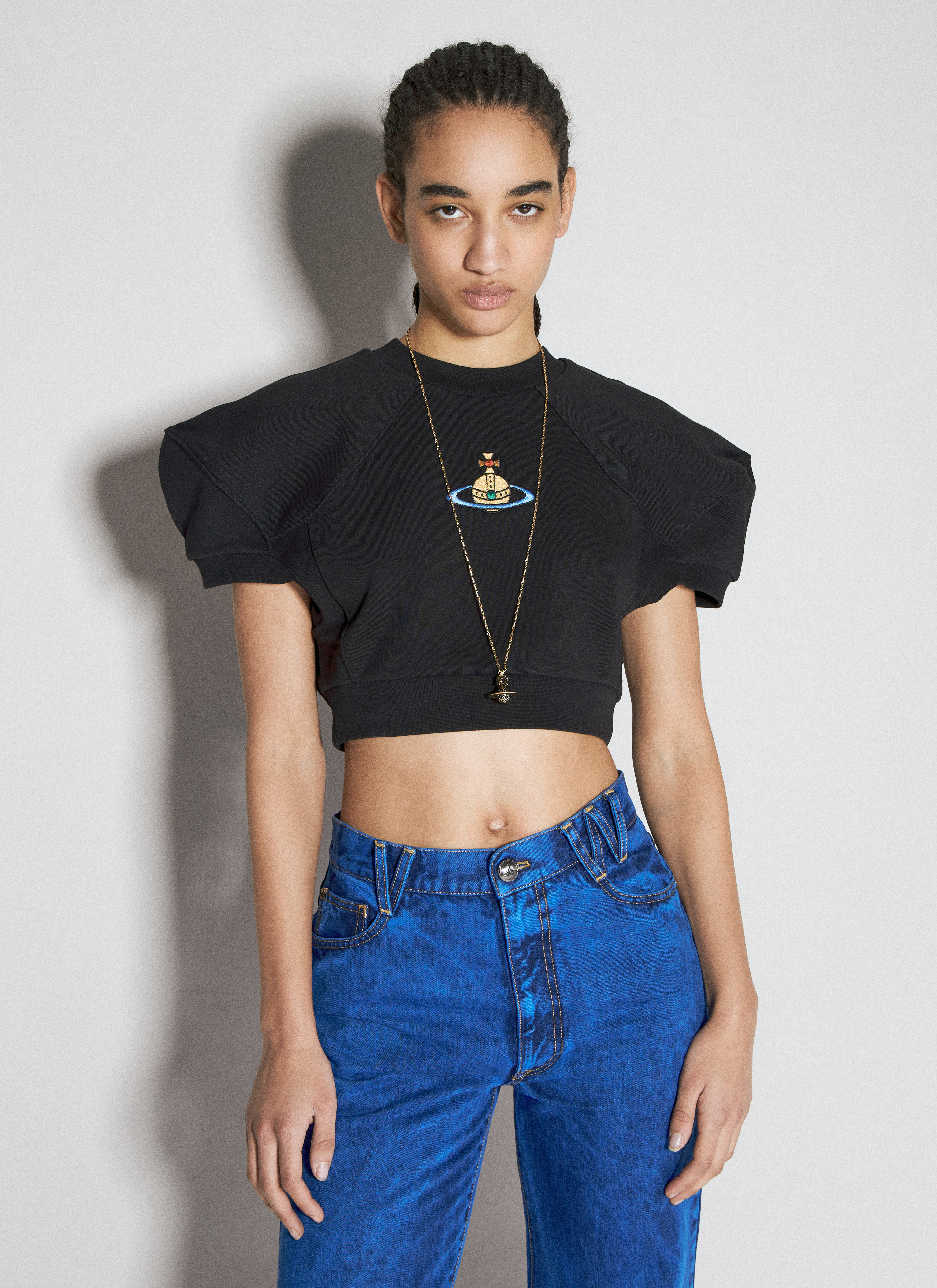 Vivienne Westwood Women's' Cropped Football Sweatshirt in Black