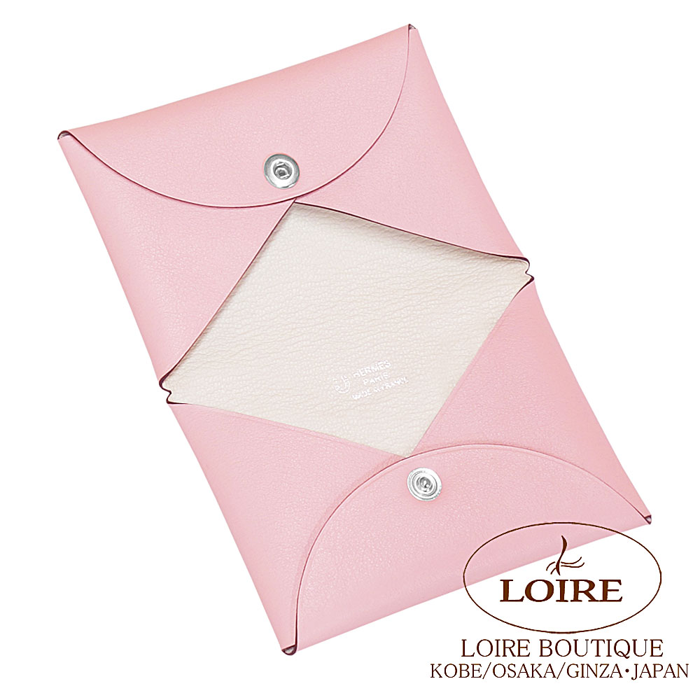 HERMES カルヴィ ローズサクラ 超可愛いレア色☆HERMES CALVI DUO ローズサクラ カルヴィデュオ