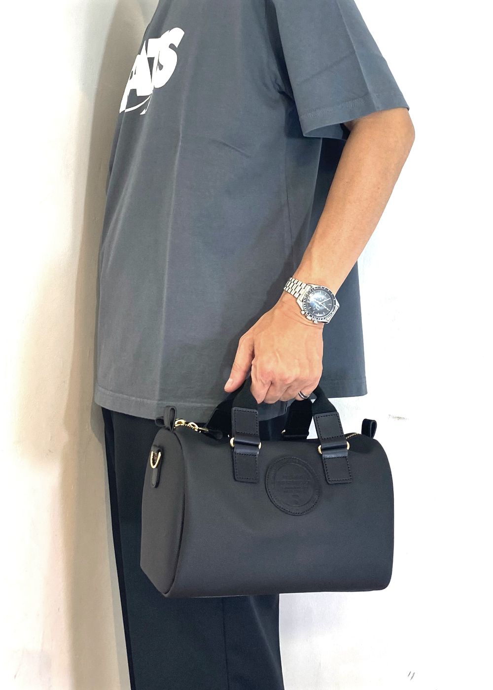 RATS - SYNTHETIC LEATHER MINI BOSTON BAG (BLACK) / フェイクレザー