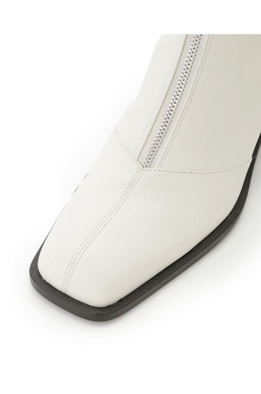 FRAY I.D - センタージップショートブーツ (ホワイト) 合皮 / 変形