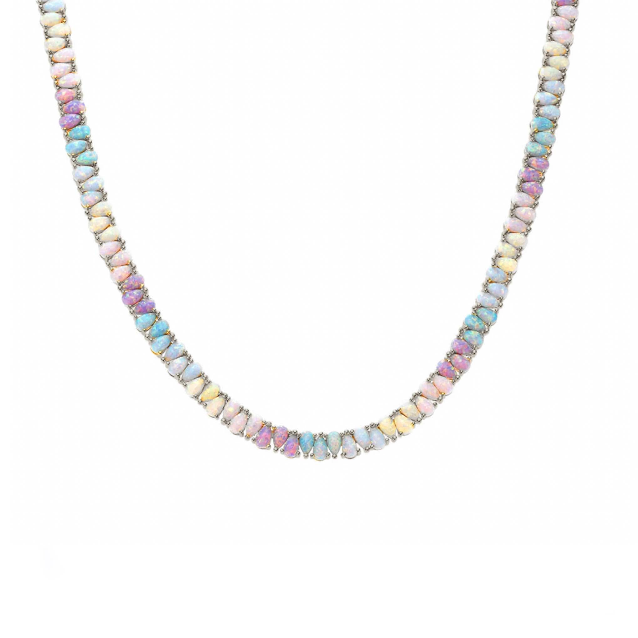 Silver Opal Dancing Dreams Tennis Necklace - La Kaiser
