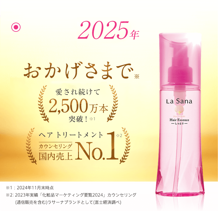 愛され続けて2,500万本突破！ ヘアリートメントカウンセリング国内売上