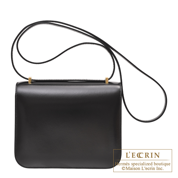 エルメス コンスタンスミニ ミラー ブラック ボックスカーフ ゴールド