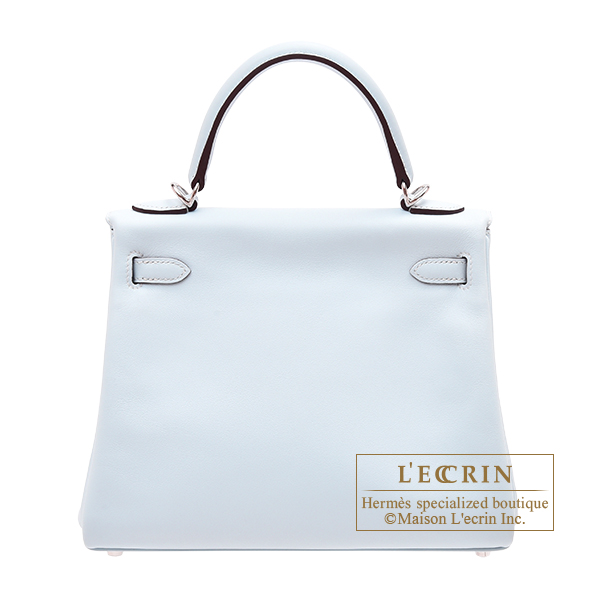 エルメス ケリー25/内縫い ブルーブリュム スイフト シルバー金具