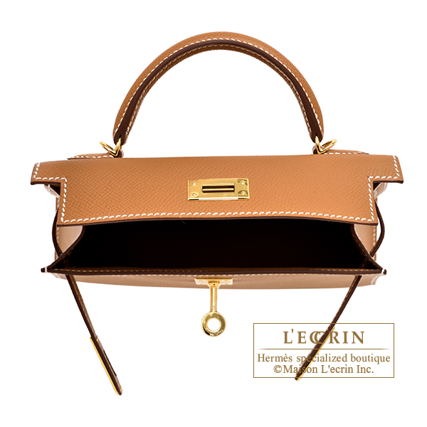 エルメス ケリーミニ/外縫い ゴールド ヴォーエプソン ゴールド金具