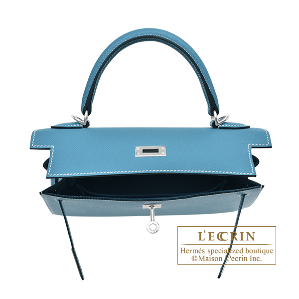 エルメス ケリー25/外縫い ニューブルージーン ヴォーエプソン