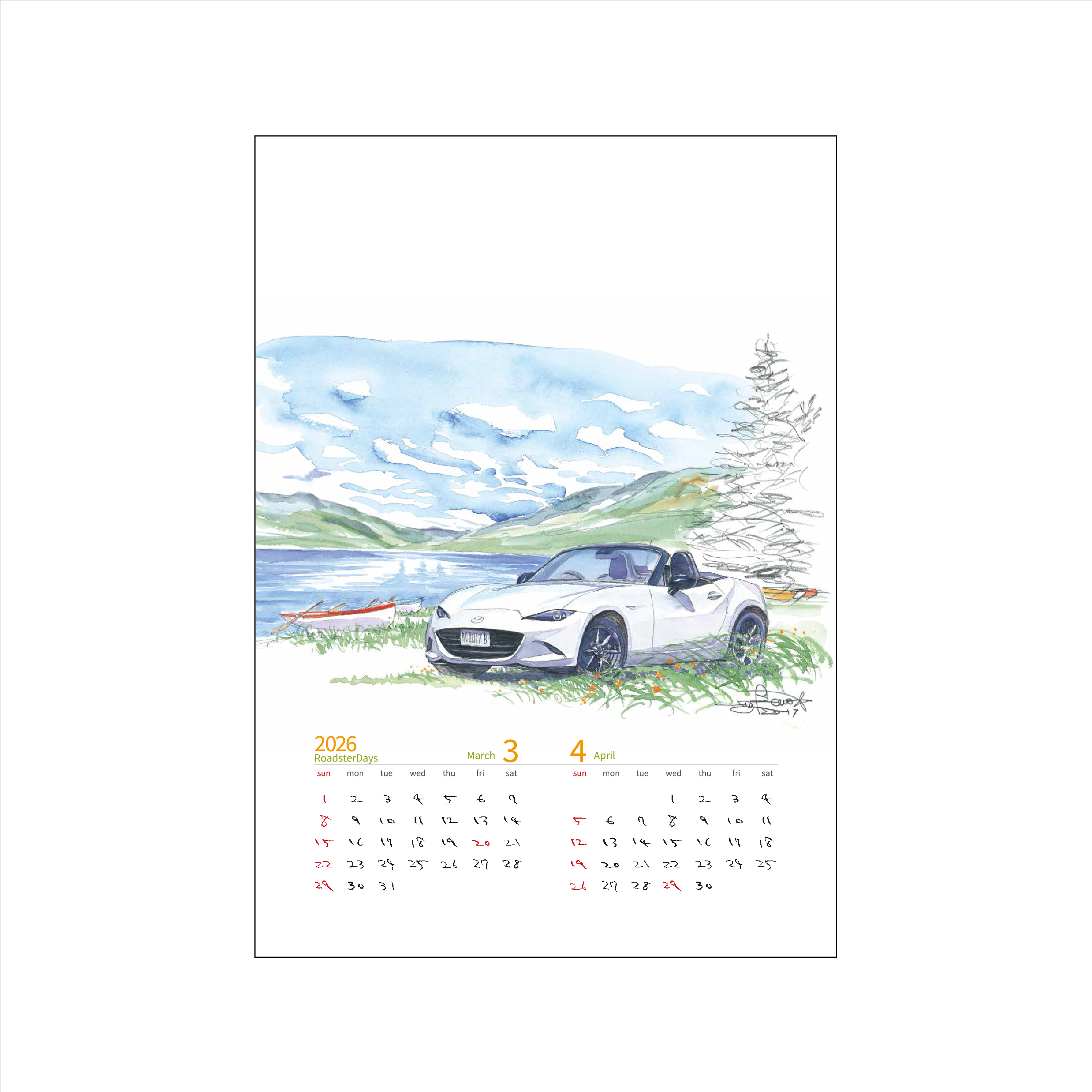 Bow。（ボウ）カレンダー / Roadster Days 2026 ｜ LE GARAGE