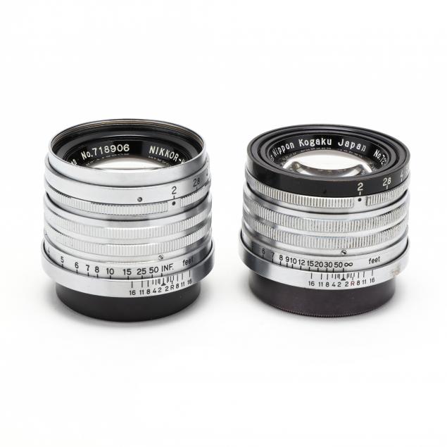 Pair of Nippon Kogaku Nikkor H.C 5cm 50mm f/2 Lenses (Lot 517