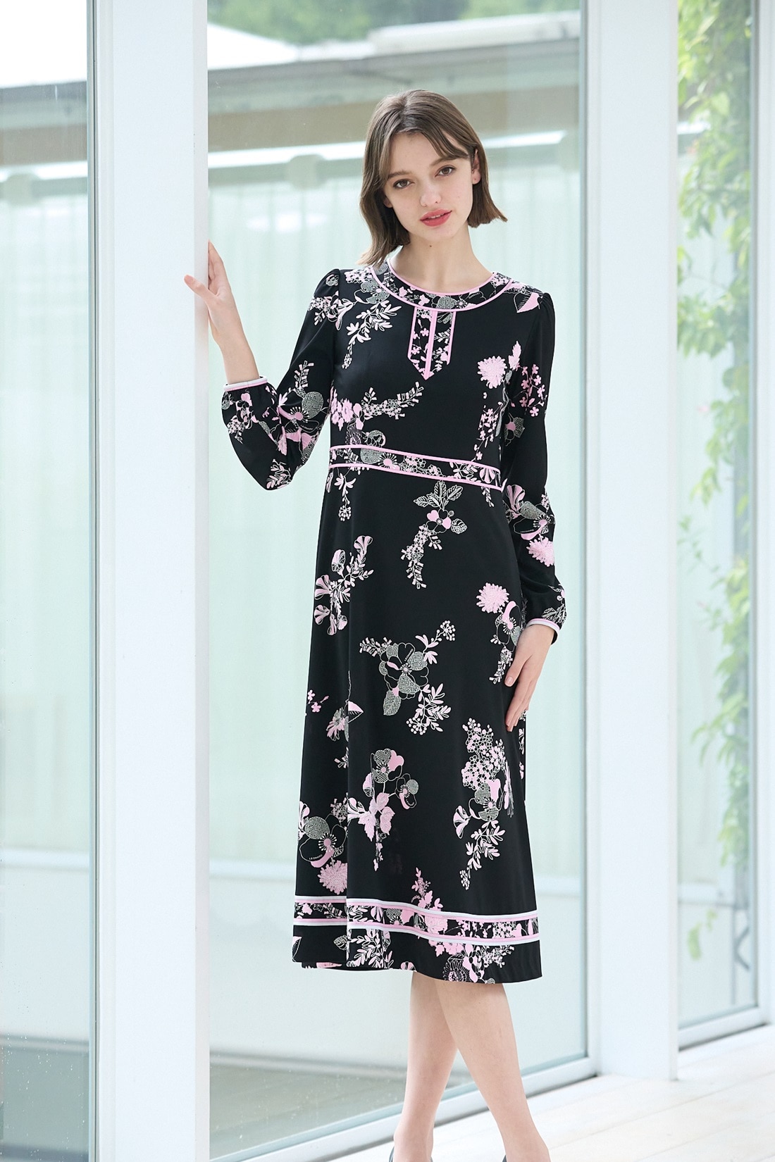 LEONARD FASHION レオナール 花柄ワンピース サイズL 中古・古着通販