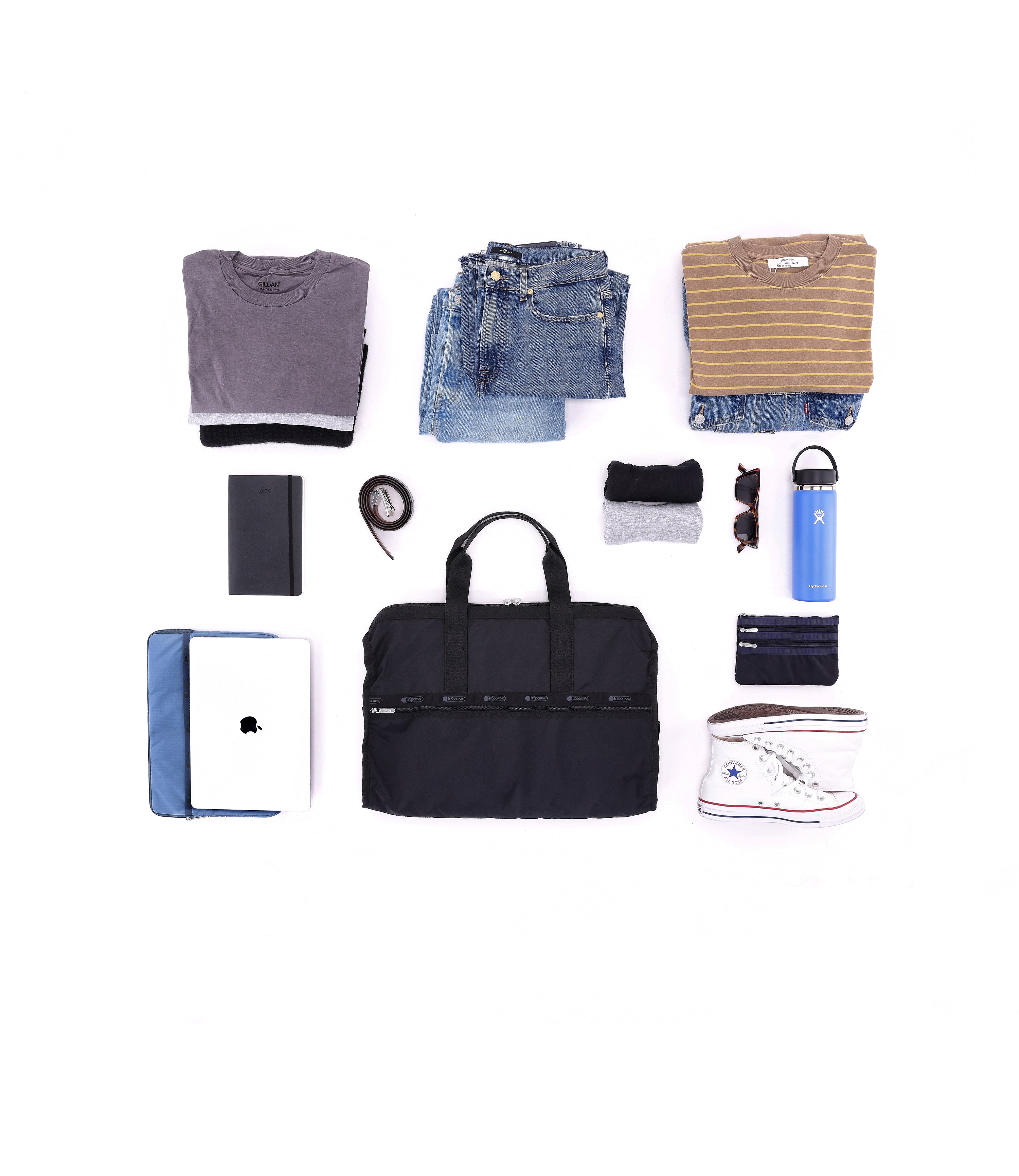 Solid Black Deluxe Large Weekender | Adventure Awaits | LeSportsac