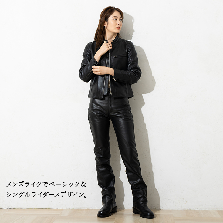 LIUGOO 本革 シングルライダース レディース リューグー SRS06LA 本革