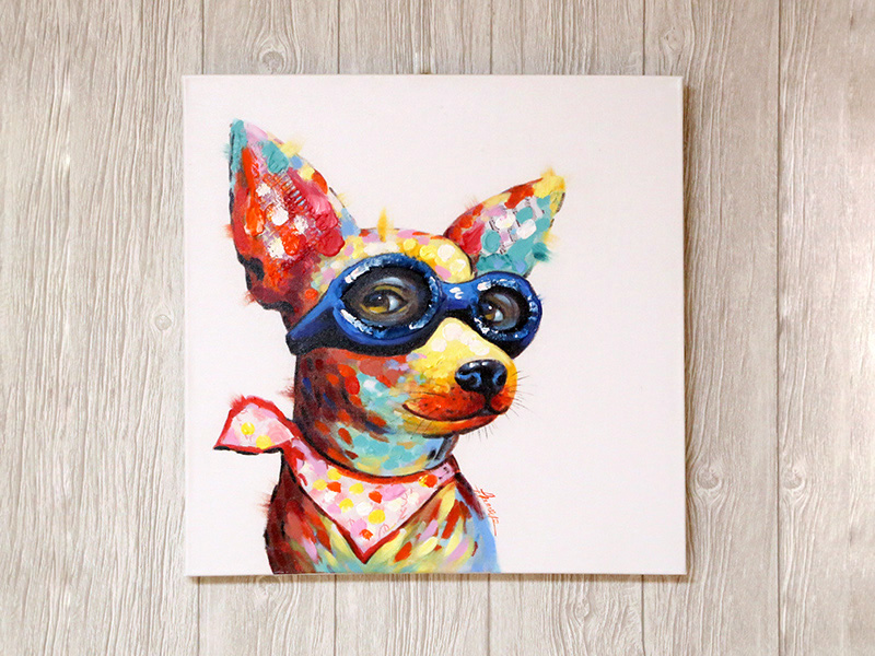 ブルドッグ (メガネ) 60×60cm - アート・インテリア絵画の通販