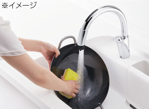 ワンホールタイプ] ハンドシャワー水栓 グースネック 【LIXIL