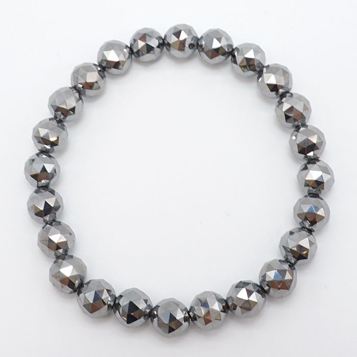 テラヘルツ鉱石ブレスレット◇ミラーボールカット 8mm玉◇