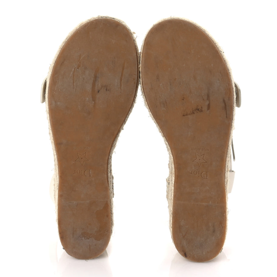Christian Dior Calfskin D-Dior Espadrille Platform Sandals 35 Off