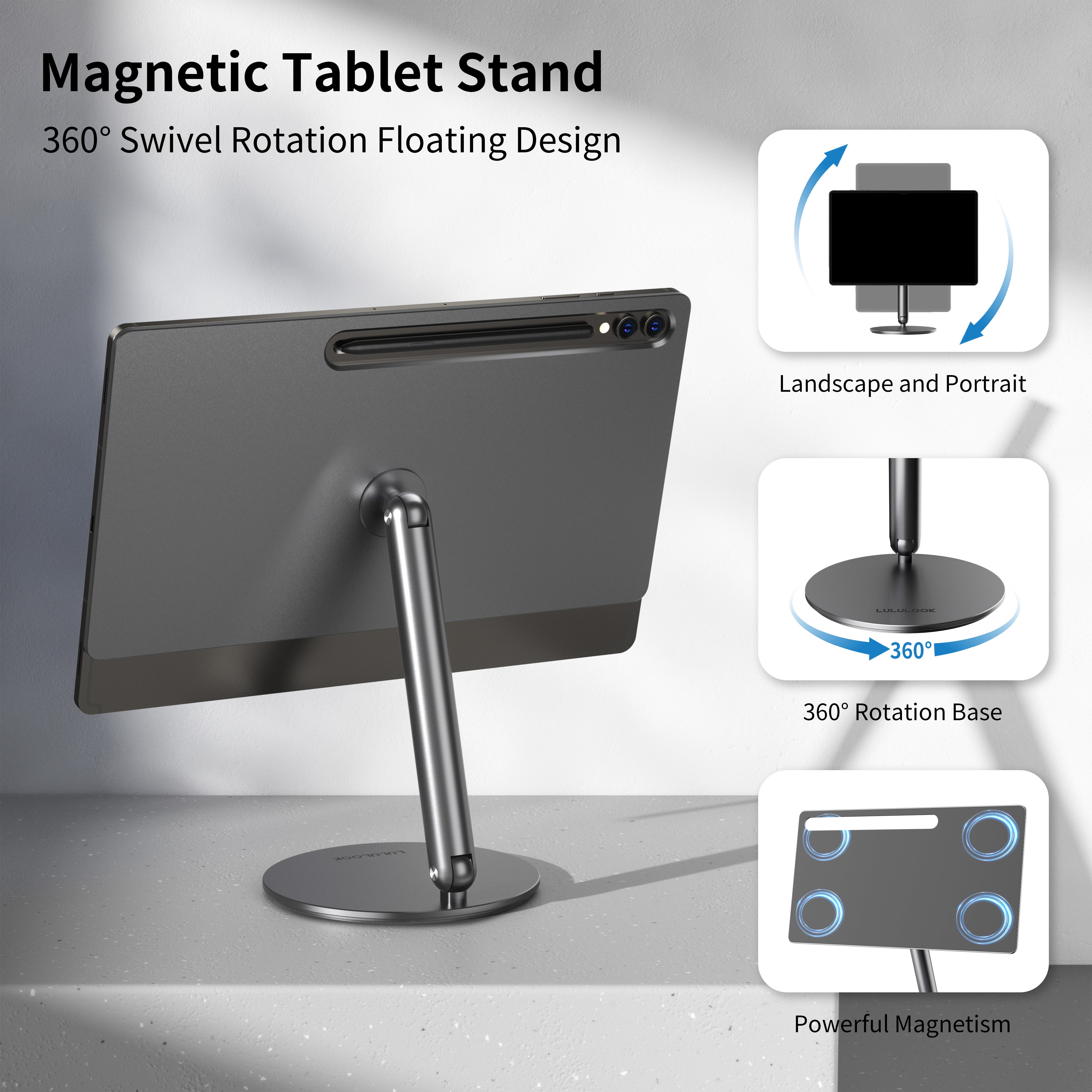 Lululook Magnetic Stand for Samsung Galaxy Tab S10/S9/S8 Ultra, S8