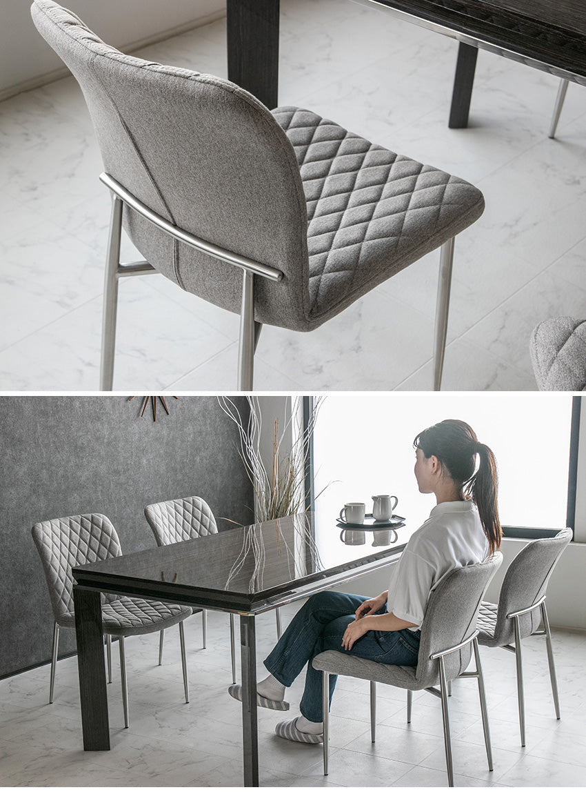 lushroom 【同色2脚セット】 ダイニングチェア ファブリック グレー