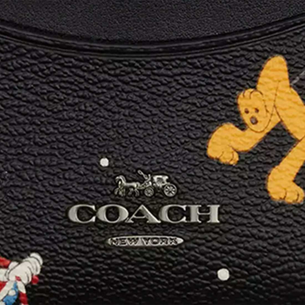 COACH Disney X Coach Slim Id Card Case With Holiday Print Black Multi