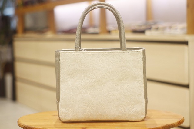 手提げバッグ 帯地×レザー 和装バッグ 福岡市南区の呉服店で着物・男