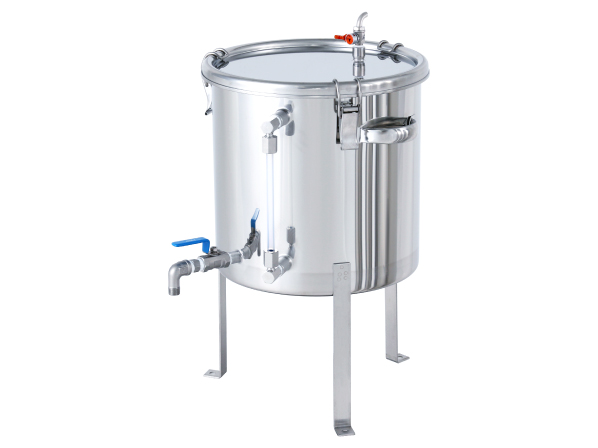 レベル計・バルブ付密閉容器 空気抜・平鋼脚付【CTHV-LV-AIV-FL】(CTHV