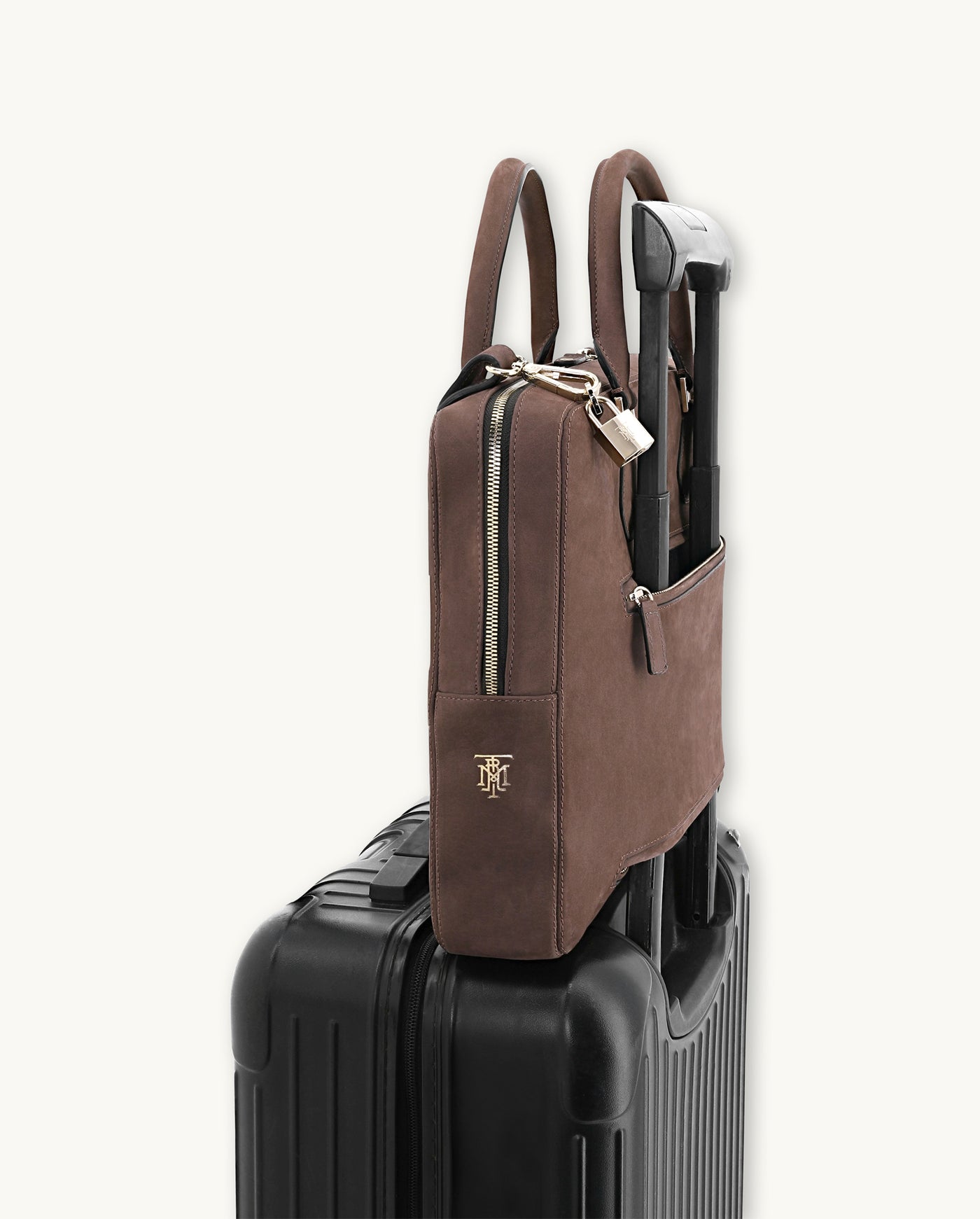 NUBUCK LEATHER BRIEFCASE – MONTROI