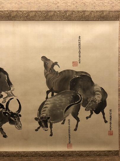 土佐光孚 牛図合作｜古美術・掛け軸の販売・買取・鑑定-松本松栄堂