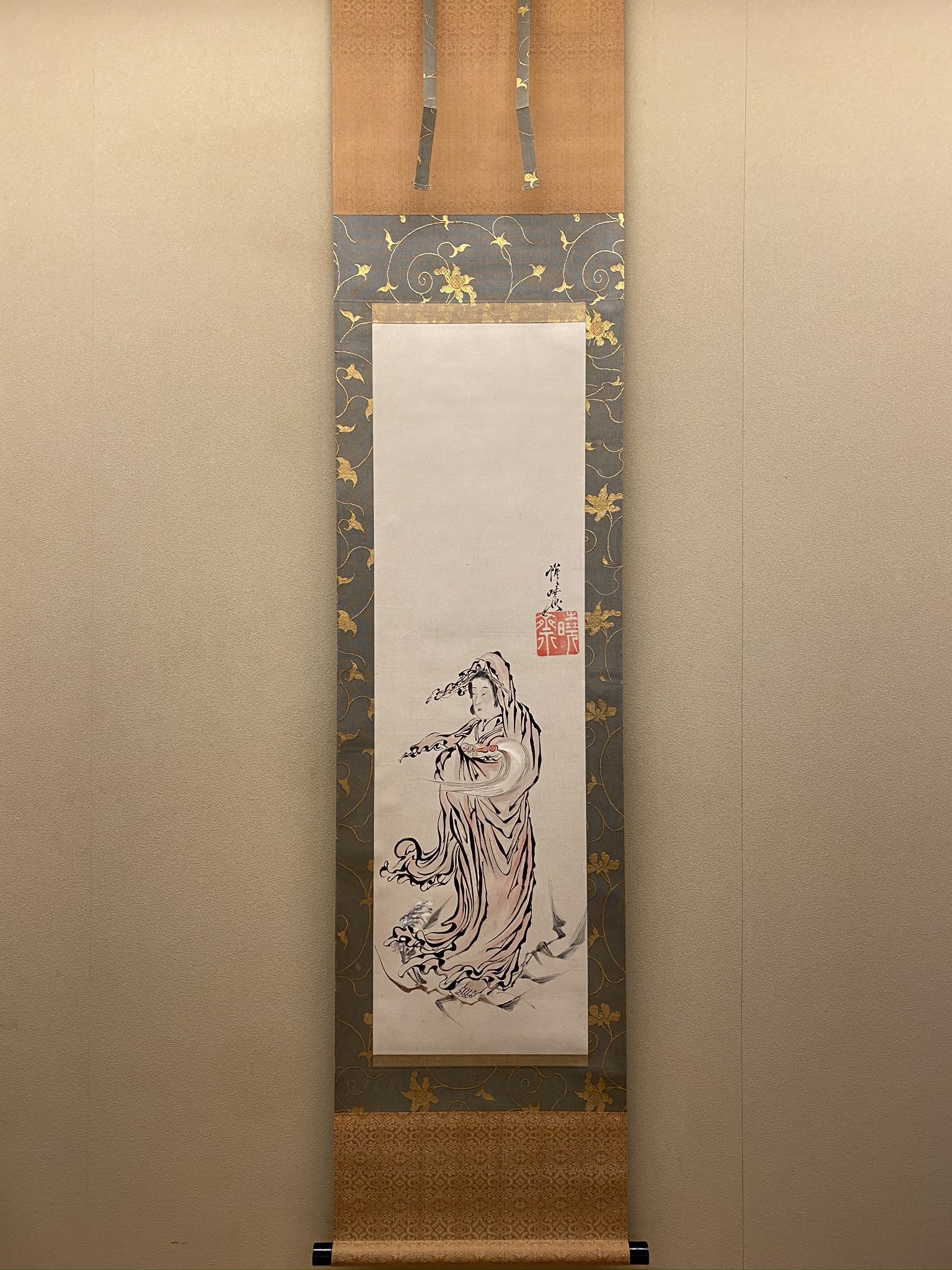 真作】総持寺貫主/杉本道山/達磨画賛/掛軸/名家伝来/AA-241 真作