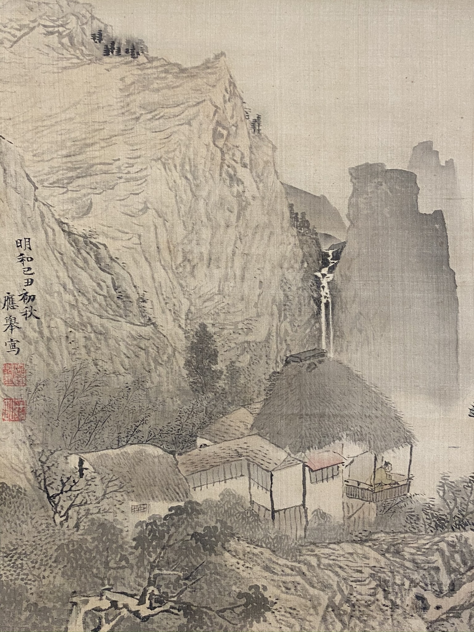 真作】円山應瑞/円山応挙の長男/松嶺旭図/山水図/掛軸/名家伝来/AC-400