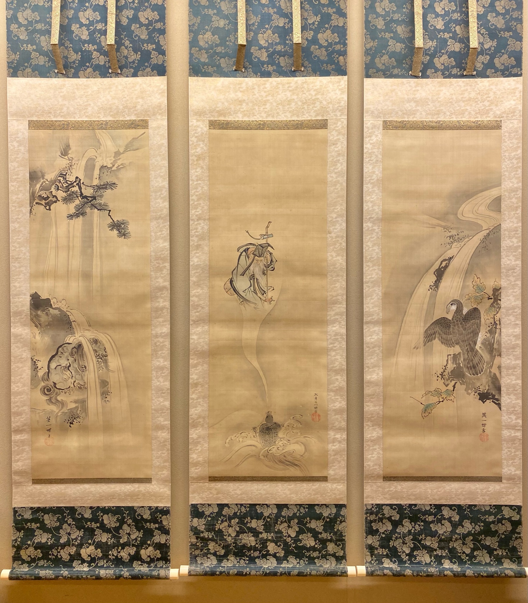 AKa7062 英一蝶 肉筆 掛軸 武士 武者 侍 AKa7062 英一蝶 肉筆 掛軸