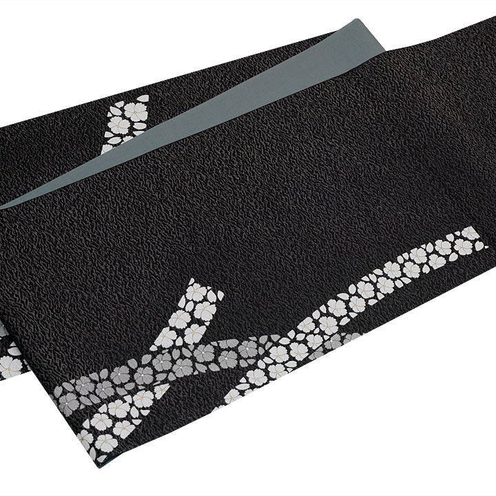 東京友禅 菅有鬼一 謹製 染袋帯【桜 モノトーン】 [241222-hukuro-1