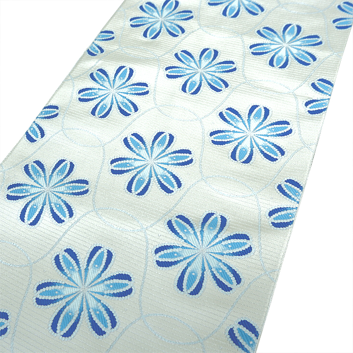 本場筑前博多織 八寸帯【令祥錦 青の花】 [200326-ho-7] - ￥96,800