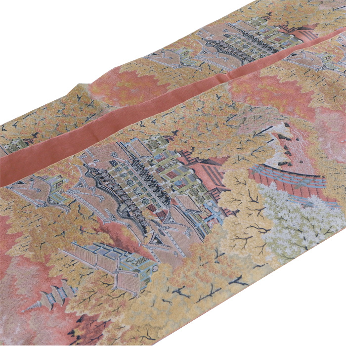 山喜織物謹製 紹巴萬葉 西陣織錦袋帯【神宮門】 [090416-mf-2