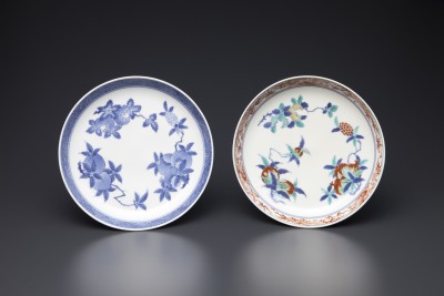 柿右衛門染付三果文皿 （左） | 商品詳細 東洋古陶磁の前坂晴天堂