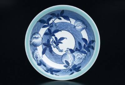 鍋島青磁染付柘榴文七寸皿 | 商品詳細 東洋古陶磁の前坂晴天堂