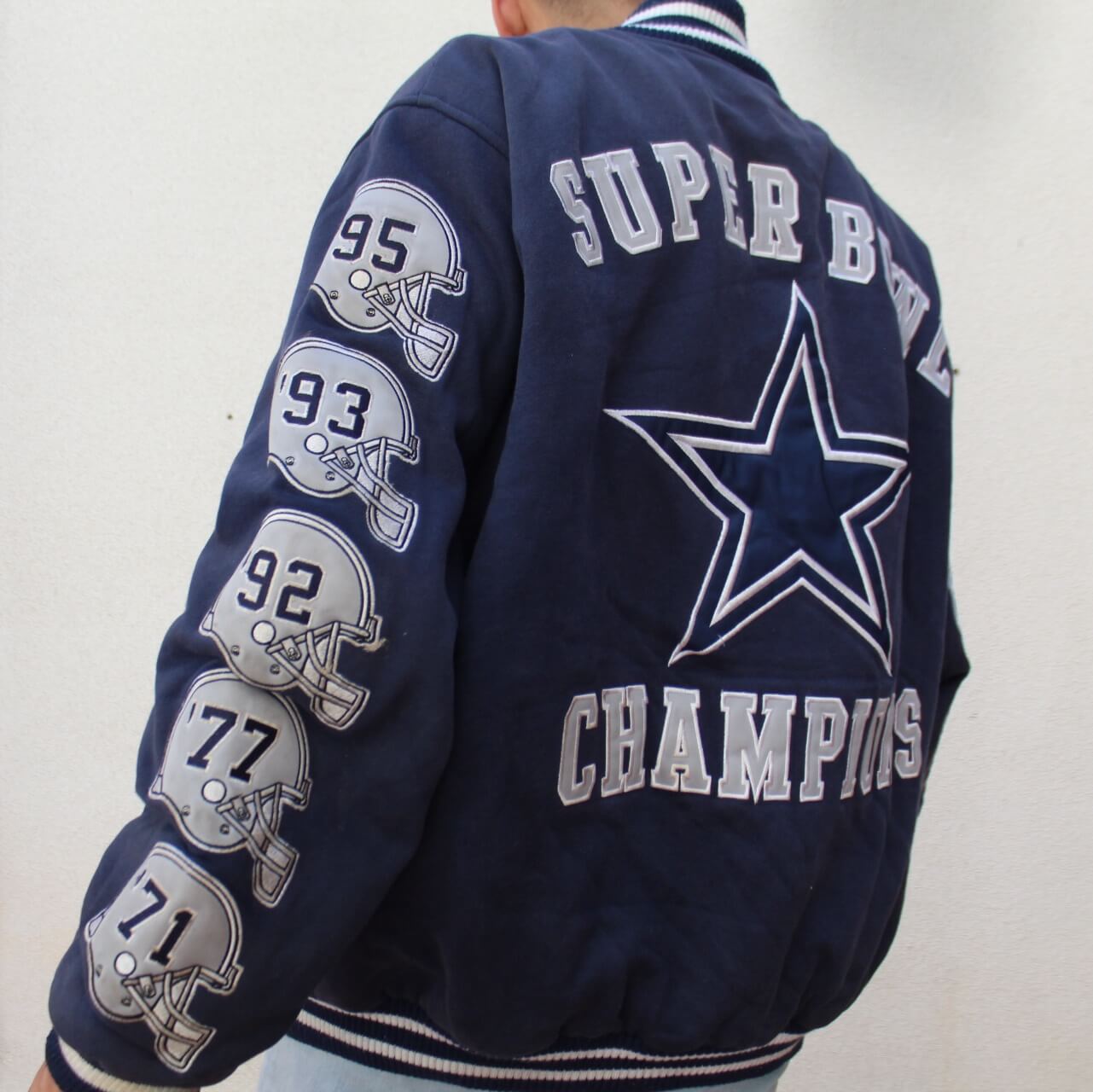 Dallas Cowboys Blue Super Bowl Champions Jacket - Maker of Jacket