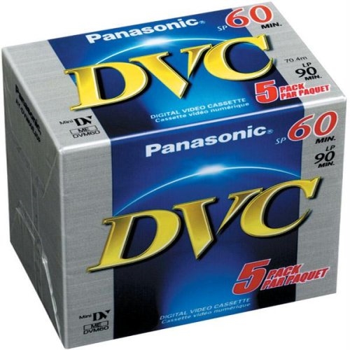 Panasonic DVM60 Mini DV Tape 5 Pack Pro Video Tape, Mini DV, Mini