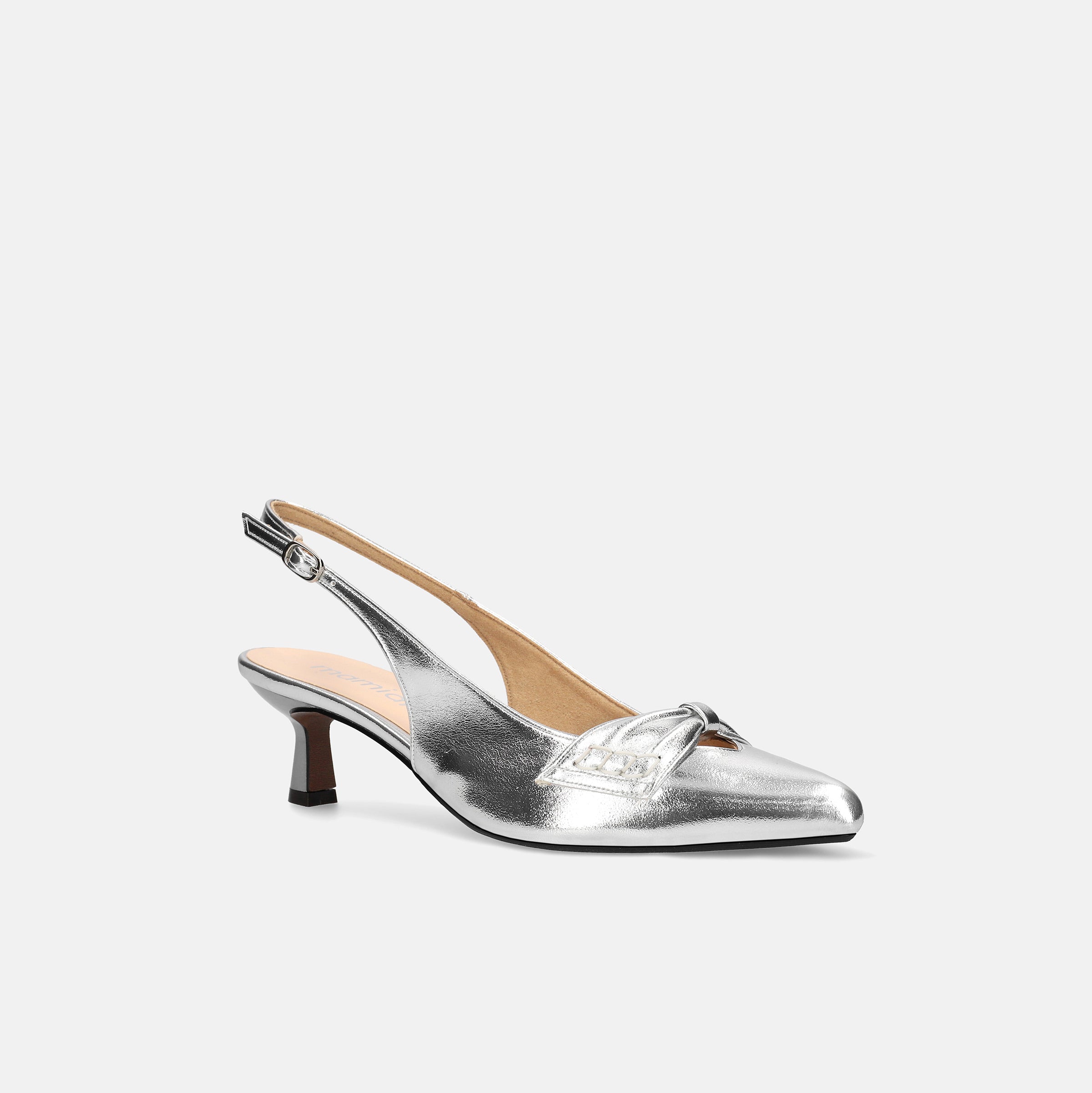 2025SS：バックストラップ パンプス（m45020）シルバー – mamian