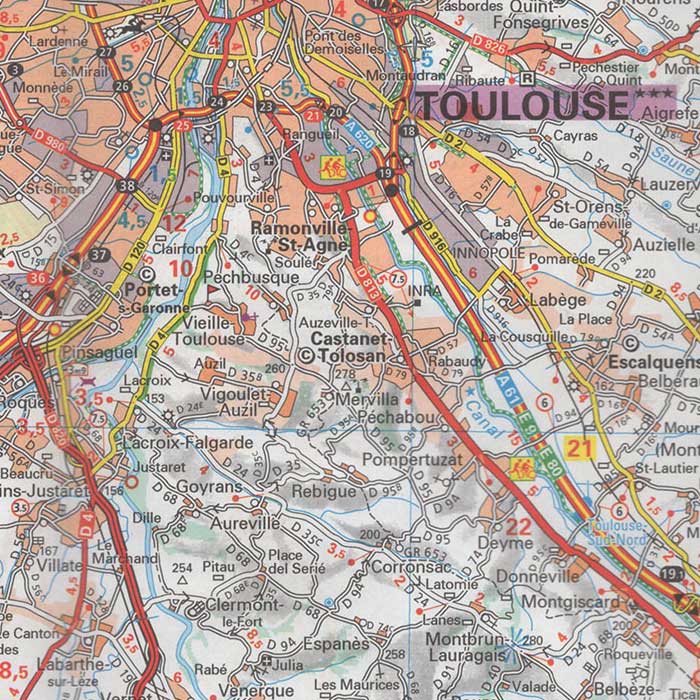 0129 Toulouse and surrounding area 西ヨーロッパ-フランス Michelin