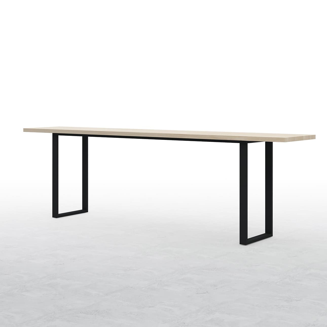 コンソールデスク スチール脚（RO）幅2400×奥行450㎜ ラバーウッド