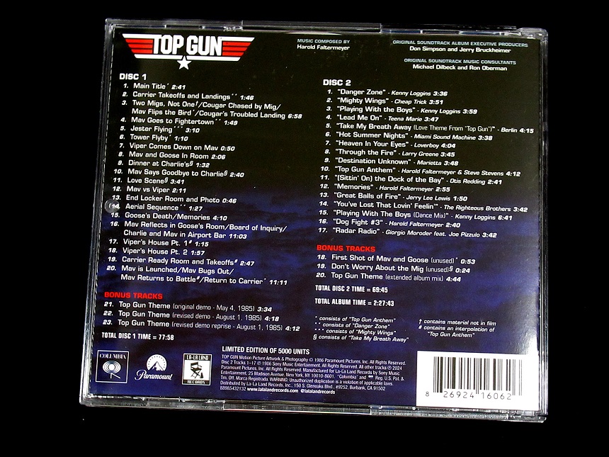 最近買ったサントラ盤：『トップガン』CD2枚組デラックス
