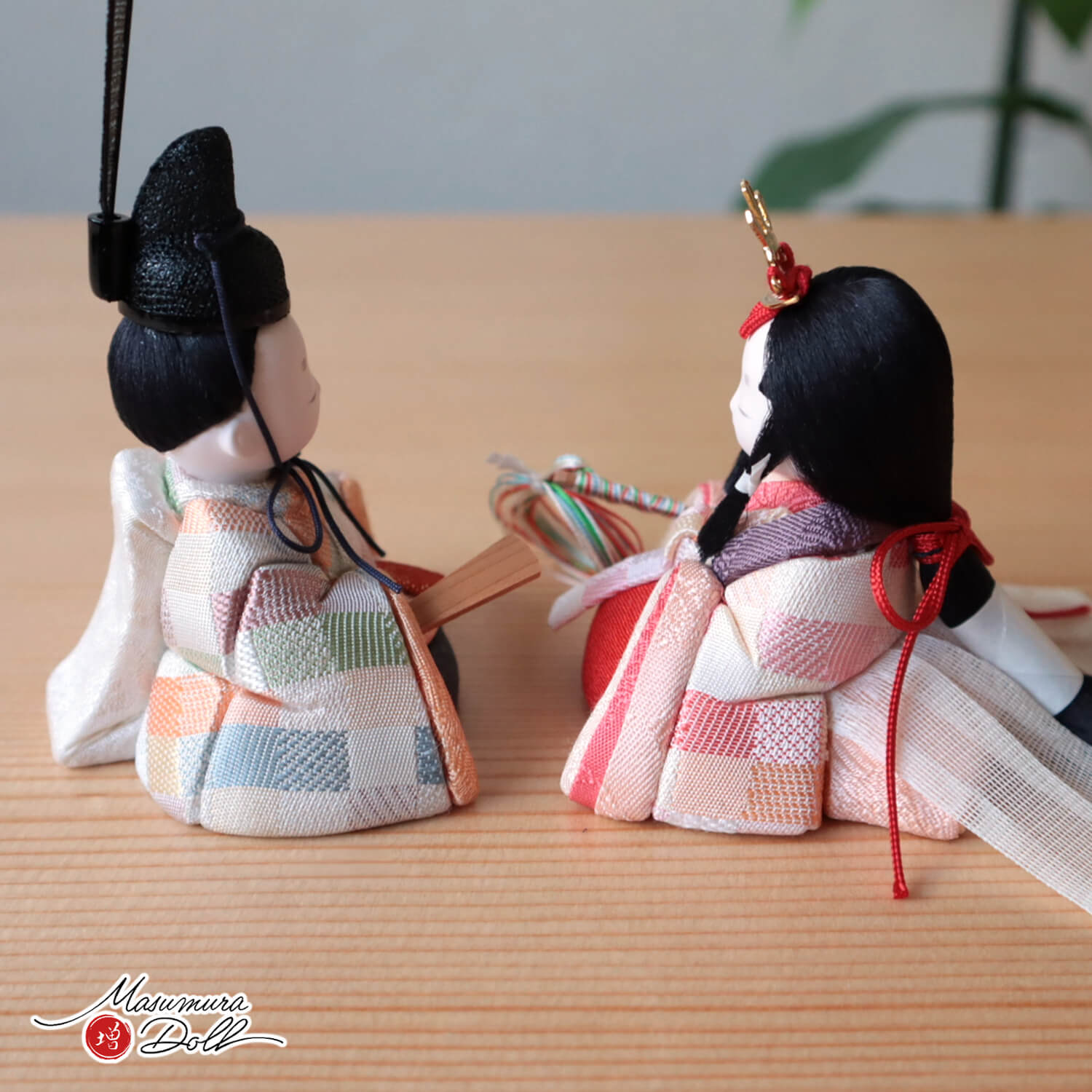 幸一光作 彩-AYA- 正絹西陣織 市松柄 (台)ピンク オレンジ ラメ入り花