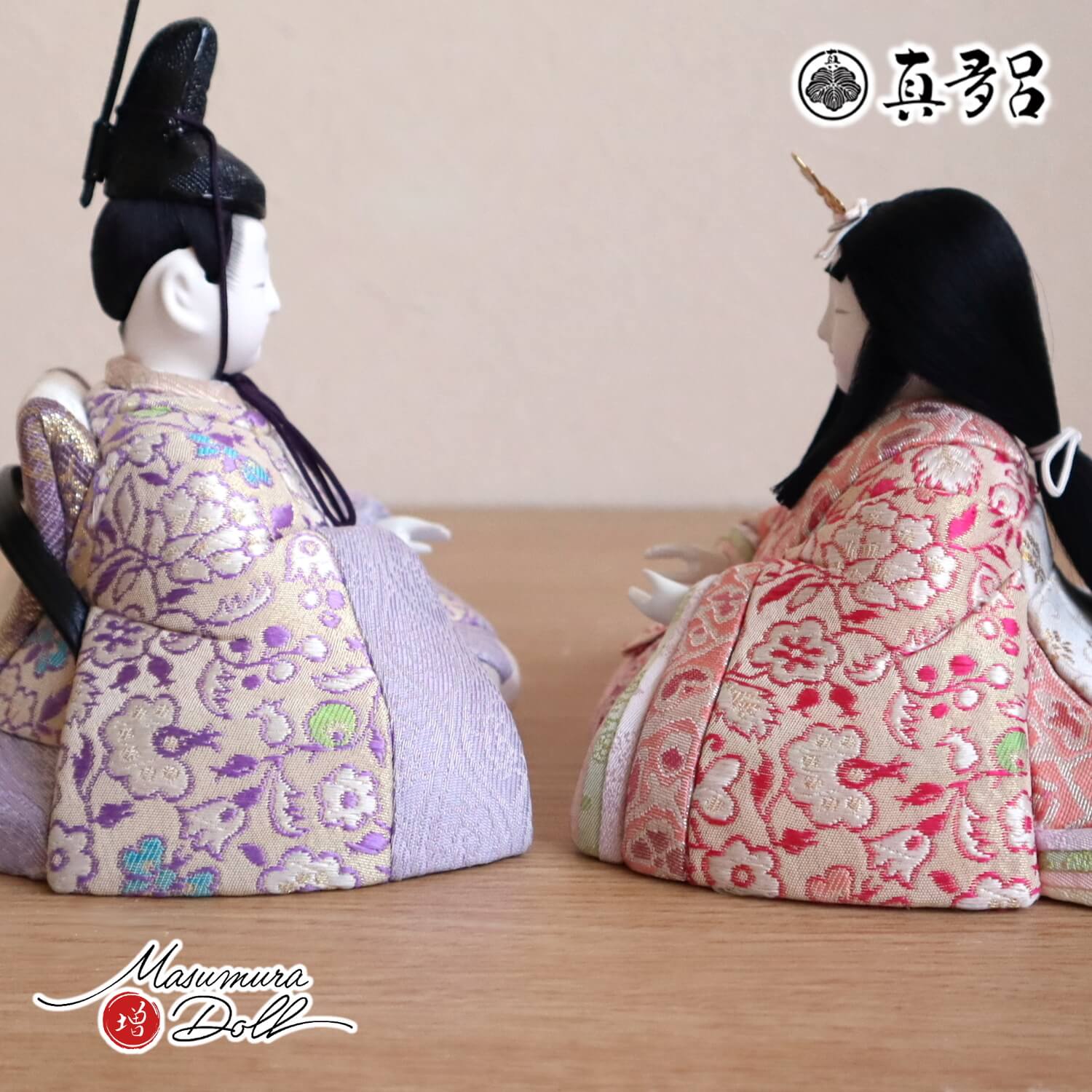 伝統的工芸品 三世・金林真多呂作 花純雛 正絹西陣織 37A 月-tsuki