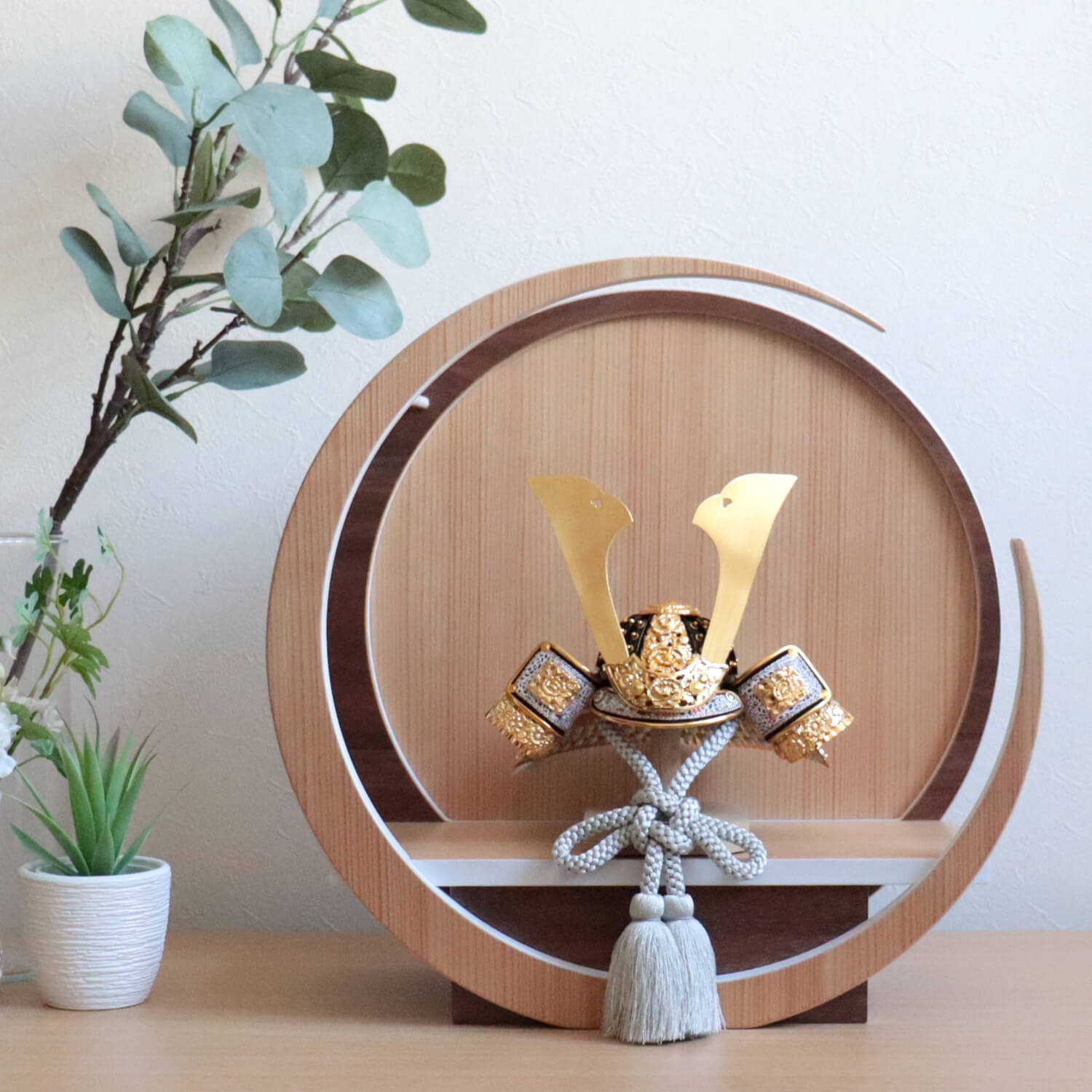 伝統工芸士 誠山作 淡黒水色兜 37A 月-tsuki- 日本製円形ナチュラル杉