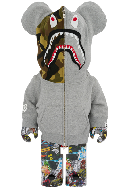 MEDICOM TOY - BE@RBRICK BAPE(R) LEGACY CAMO SHARK GRAY／RED／NAVY