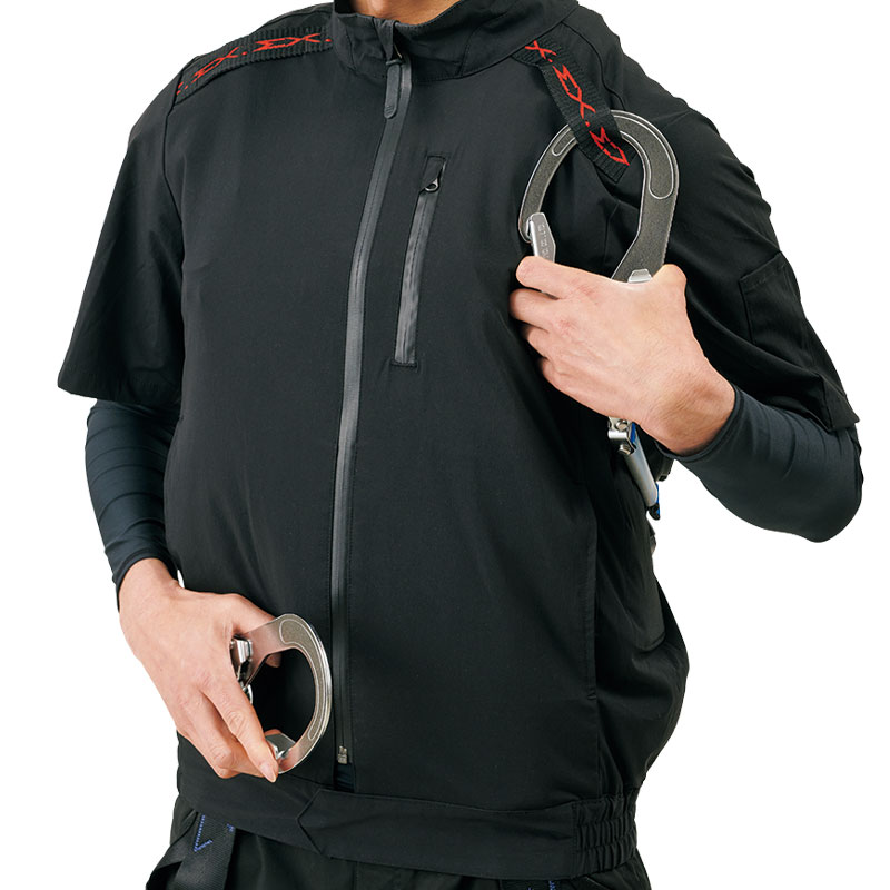 クロスファンEX用ウェア Ex.WORKERS 半袖ブルゾン S ブラック 空調