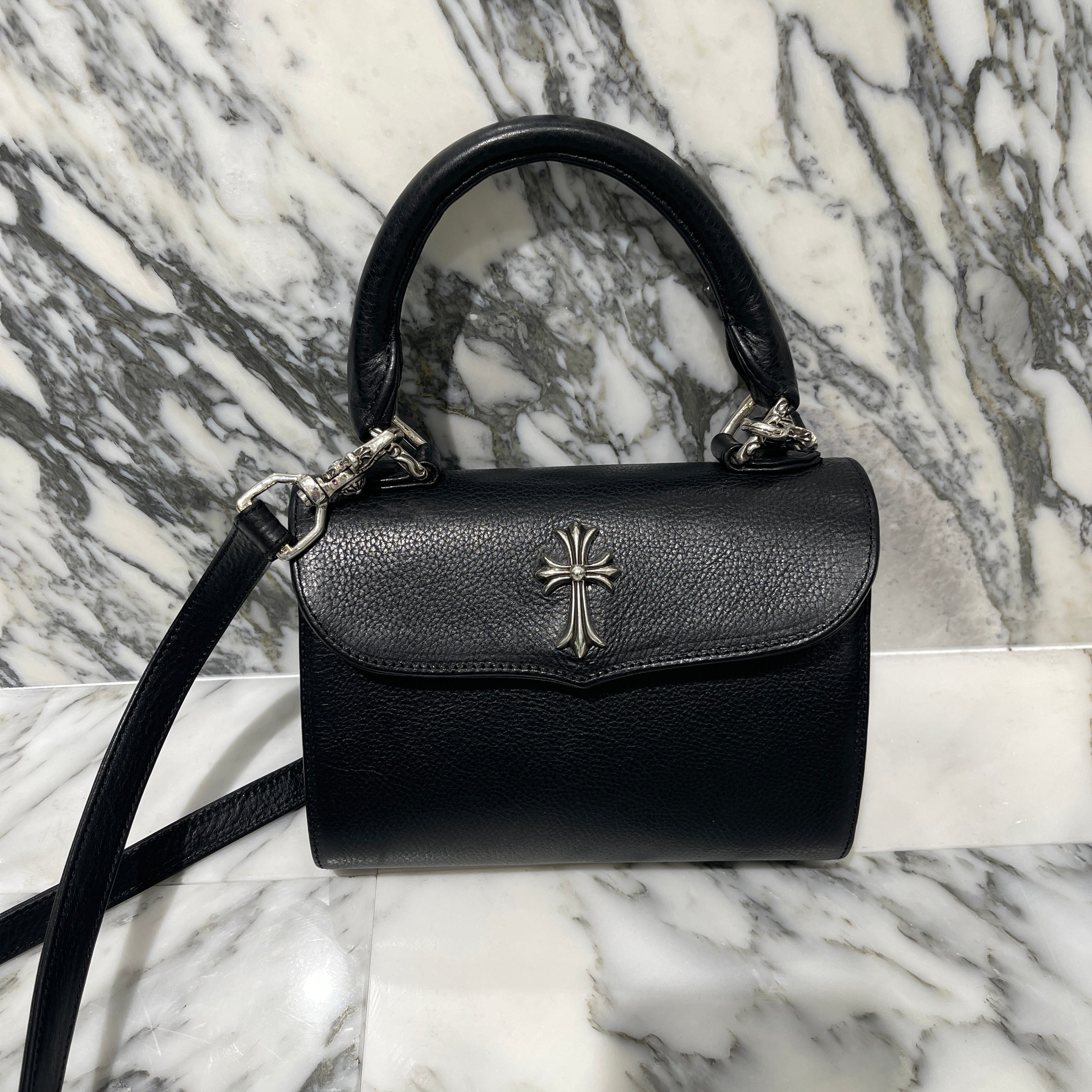 CHROME HEARTS DOC ADAMS CH CROSS 2 WAY LEATHER BAG クロムハーツ