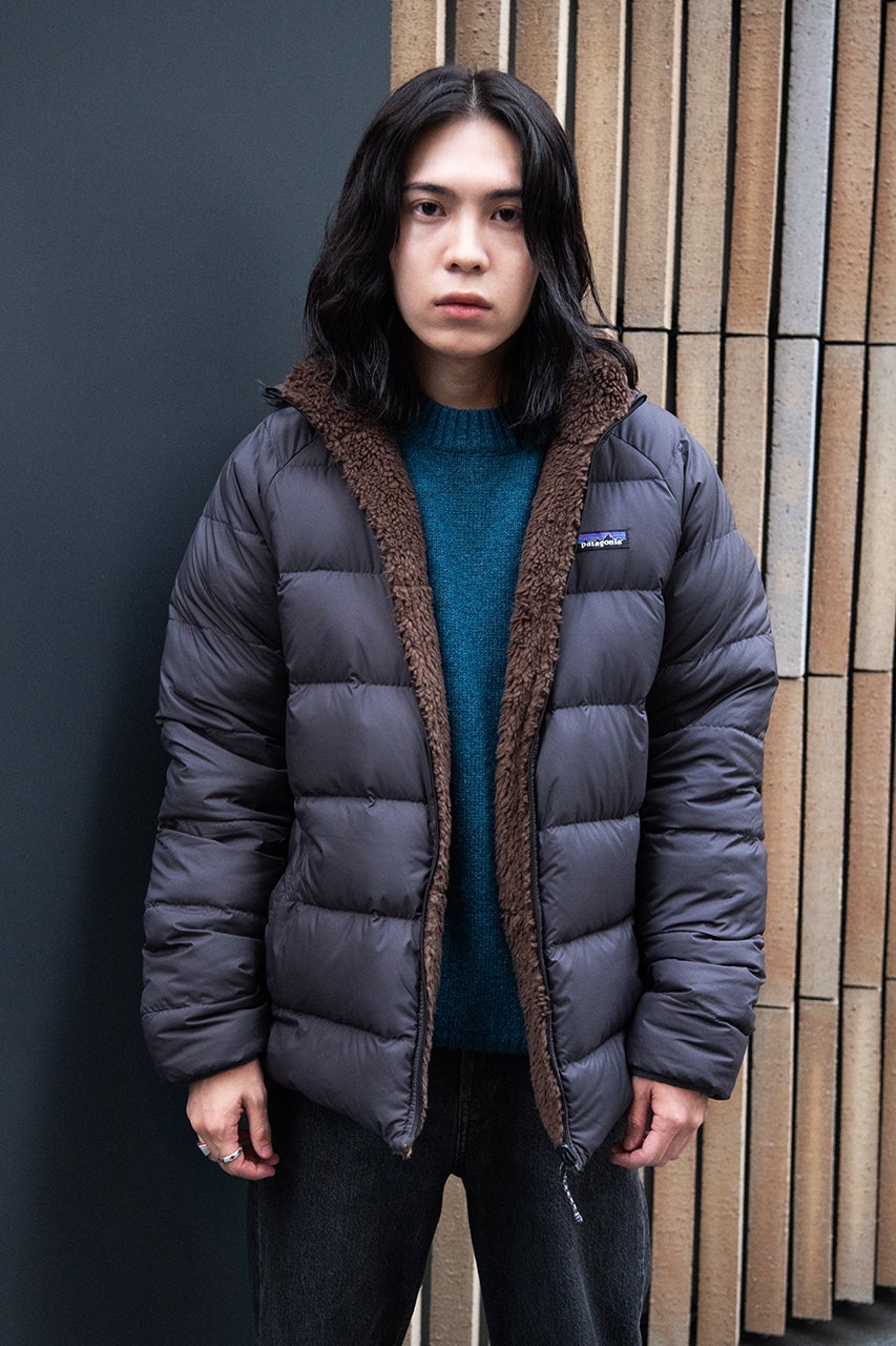 patagonia フード付きダウンジャケット XS ネイビー patagonia